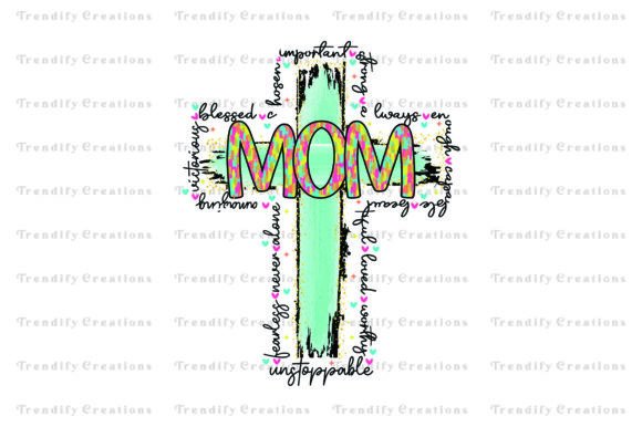 Brushstroke Christian Mom Png, Strong Wo T-Shirt Designs