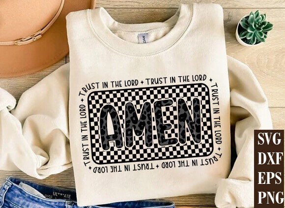 Checkered Amen Png, Bible Verse Png, Jesus T-Shirt Designs