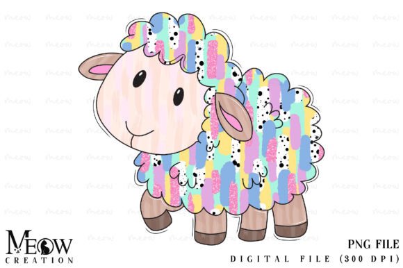 Christian Easter Sheep PNG Sublimation for T-Shirt Designs