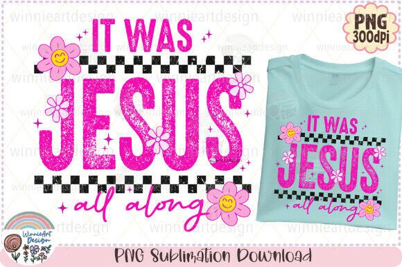 Christian Jesus Quote Retro Pink Checker T-Shirt Designs