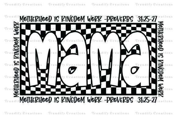 Christian Mom Png, Retro Checkered Mama T-Shirt Designs