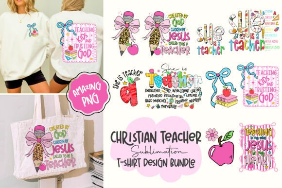 Christian Teacher Design PNG Bundle T-Shirt Designs