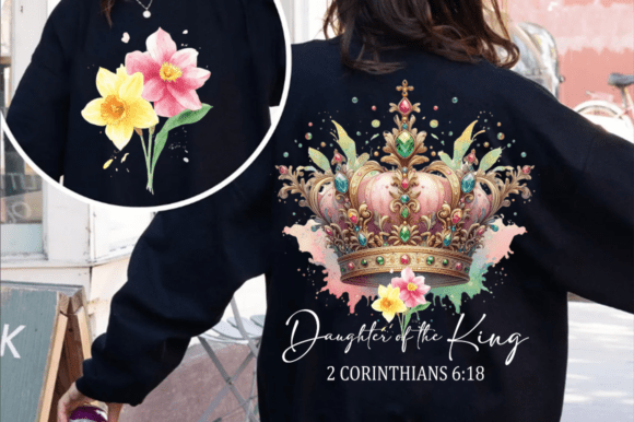 Daughter of the King PNG, Christian Art T-Shirt Designs