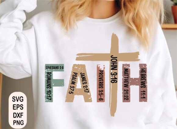 Faith Cross Svg, Christian Png, Religious T-Shirt Designs