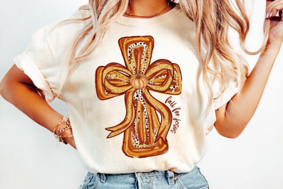 Fall for Jesus Christian Fall Cross Png and T-Shirt Designs