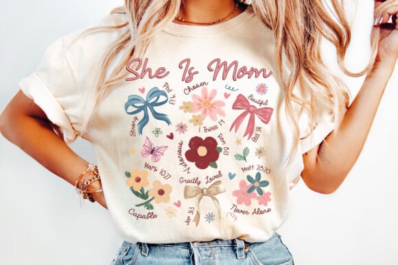 Floral Mama PNG, Christian Mama PNG T-Shirt Designs