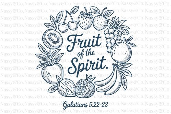 Fruit of the Spirit Christian Summer PNG T-Shirt Designs