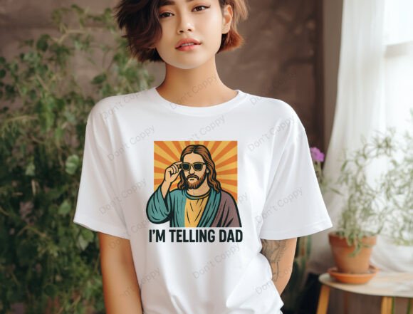 Funny Jesus PNG, I'm Telling Dad Design