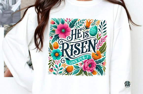 He is Risen Christian Png T-shirt Design