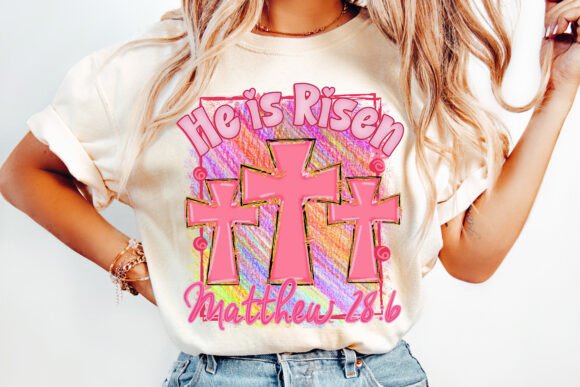 He is Risen PNG, Christian Easter PNG T-Shirt Designs
