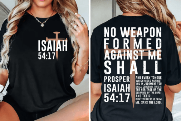 Isaiah 54 17 SVG, Positivity SVG, JESUS T-Shirt Designs