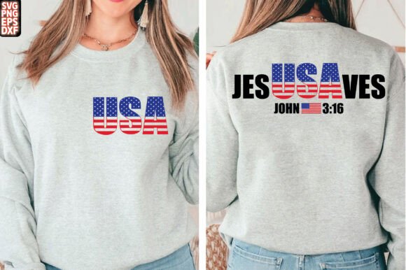 Jesus Saves JesUSAves USA Flag PNG for T-Shirt Designs