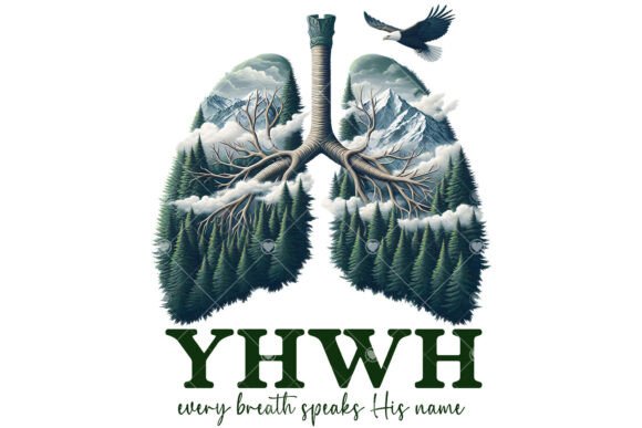 YHWH Lungs Christian Yahweh Breath PNG T-Shirt Designs